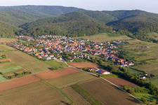 Aerial view of Oberotterbach in the state Rhineland-Palatinate, Germany