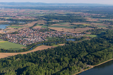 Aerial view of Leimersheim in the state Rhineland-Palatinate, Germany