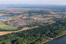 Aerial photograpy of Leimersheim in the state Rhineland-Palatinate, Germany