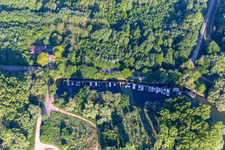 Aerial photograpy of Old Rhine and Rheinschänke in Leimersheim in the state Rhineland-Palatinate, Germany
