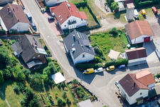 Aerial view of Schulstr in the district Gräfenhausen in Annweiler am Trifels in the state Rhineland-Palatinate, Germany
