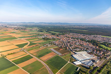 Aerial photograpy of Bellheim in the state Rhineland-Palatinate, Germany