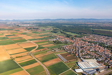 Town View of the streets and houses of the residential areas in Bellheim in the state Rhineland-Palatinate