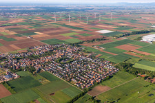 Ottersheim bei Landau in the state Rhineland-Palatinate, Germany seen from a drone
