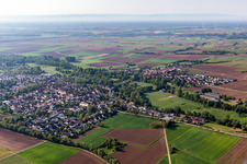 Drone recording of District Billigheim in Billigheim-Ingenheim in the state Rhineland-Palatinate, Germany