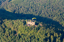 Aerial photograpy of Meisteresel Castle in Ramberg in the state Rhineland-Palatinate, Germany