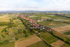 Aerial photograpy of Freckenfeld in the state Rhineland-Palatinate, Germany