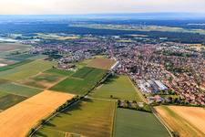 City view from the north in Herxheim bei Landau in the state Rhineland-Palatinate, Germany