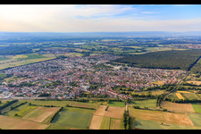 City view from the north in Rülzheim in the state Rhineland-Palatinate, Germany