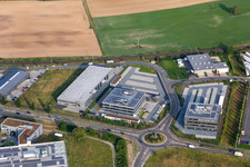 Industrial and commercial area Nord with ITK Engineering GmbH,KS Cartec Kfz Meisterwerkstatt, Transac, Kardex Software GmbH and Resinnovation GmbH in Ruelzheim in the state Rhineland-Palatinate, Germany