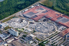 Oblique view of Former Phillippsburg nuclear power plant after the demolition of the two cooling towers in Philippsburg in the state Baden-Wuerttemberg, Germany
