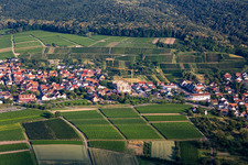 District Schweigen in Schweigen-Rechtenbach in the state Rhineland-Palatinate, Germany from a drone