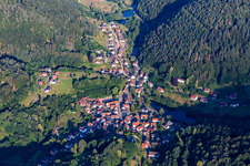 Aerial view of Village view in Schönau in the state Rhineland-Palatinate, Germany