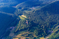 Aerial photograpy of Bewartstein Castle in Erlenbach bei Dahn in the state Rhineland-Palatinate, Germany