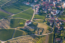 St. Dionysius Chapel in the district Gleiszellen in Gleiszellen-Gleishorbach in the state Rhineland-Palatinate, Germany from above
