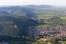 Klingenmünster in the state Rhineland-Palatinate, Germany from above