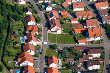 Aerial view of Ritter-Stephan-von-Mörlheim-Straße in Eußerthal in the state Rhineland-Palatinate, Germany