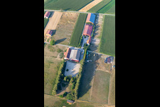 Aerial view of Ranch in Seebach in the state Bas-Rhin, France