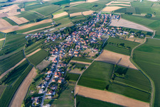 Aerial view of Oberlauterbach in the state Bas-Rhin, France