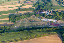 Aerial view of Haras de la Neée in Neewiller-près-Lauterbourg in the state Bas-Rhin, France