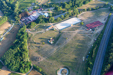 Aerial photograpy of Haras de la Neée in Neewiller-près-Lauterbourg in the state Bas-Rhin, France