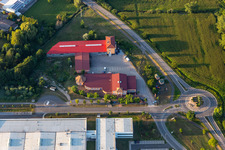 Aerial photograpy of Hagenbach in the state Rhineland-Palatinate, Germany