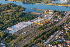 Aerial view of Maxcenter in Wörth am Rhein in the state Rhineland-Palatinate, Germany
