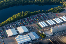 Aerial view of Daimler truck plant in Wörth am Rhein in the state Rhineland-Palatinate, Germany