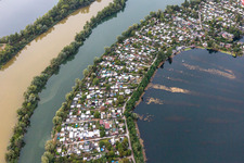 Aerial view of Blue Adriatic in Altrip in the state Rhineland-Palatinate, Germany