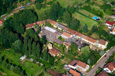 Aerial view of Industrial estate at Eußerbach in Eußerthal in the state Rhineland-Palatinate, Germany