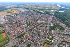 City view from the northeast in Ketsch in the state Baden-Wuerttemberg, Germany