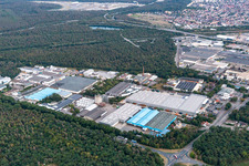 Aerial view of Hockenheim in the state Baden-Wuerttemberg, Germany