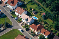 Ritter-Stephan-von-Mörlheim-Straße in Eußerthal in the state Rhineland-Palatinate, Germany seen from above