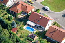 Ritter-Stephan-von-Mörlheim-Straße in Eußerthal in the state Rhineland-Palatinate, Germany from the drone perspective
