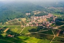 Wine-growing village from the south in Gleisweiler in the state Rhineland-Palatinate, Germany