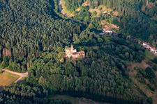 Aerial view of Berwartstein Castle in Erlenbach bei Dahn in the state Rhineland-Palatinate, Germany