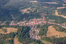 Aerial view of Bundenthal in the state Rhineland-Palatinate, Germany