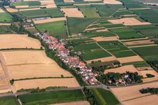 Aerial view of Strassendorf view from the east in Vollmersweiler in the state Rhineland-Palatinate, Germany