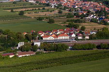 Aerial view of Railroad station in Winden in the state Rhineland-Palatinate, Germany