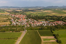 Village view from the east with underpass for the B427 in Winden in the state Rhineland-Palatinate, Germany