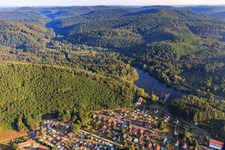 Camping Club Pirmans at Schöntalweiher in the district Schöntal in Ludwigswinkel in the state Rhineland-Palatinate, Germany out of the air