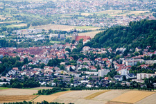 Aerial photograpy of From the southeast in Herrenberg in the state Baden-Wuerttemberg, Germany