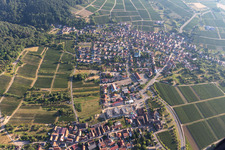 Oblique view of District Schweigen in Schweigen-Rechtenbach in the state Rhineland-Palatinate, Germany