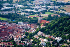Church building of the Stiftskirche in Old Town- center of downtown in Herrenberg in the state Baden-Wurttemberg
