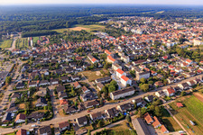 Aerial view of Medical district with Röntgenstr in Kandel in the state Rhineland-Palatinate, Germany