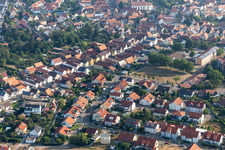 Aerial view of Rappengasse in Rheinzabern in the state Rhineland-Palatinate, Germany