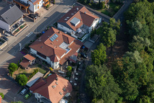 Aerial view of Gehrlein's Restaurant Hardtwald in the district Hardtwald in Neupotz in the state Rhineland-Palatinate, Germany