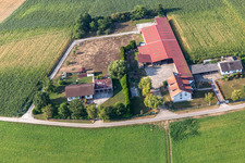 Aerial view of Neupotz in the state Rhineland-Palatinate, Germany
