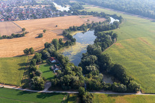 Aerial view of Association for Dog Sports eV at Fischmal in Leimersheim in the state Rhineland-Palatinate, Germany
