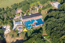 Waterslide on Swimming pool of the Waldschwimmbad Kandel in Kandel in the state Rhineland-Palatinate, Germany